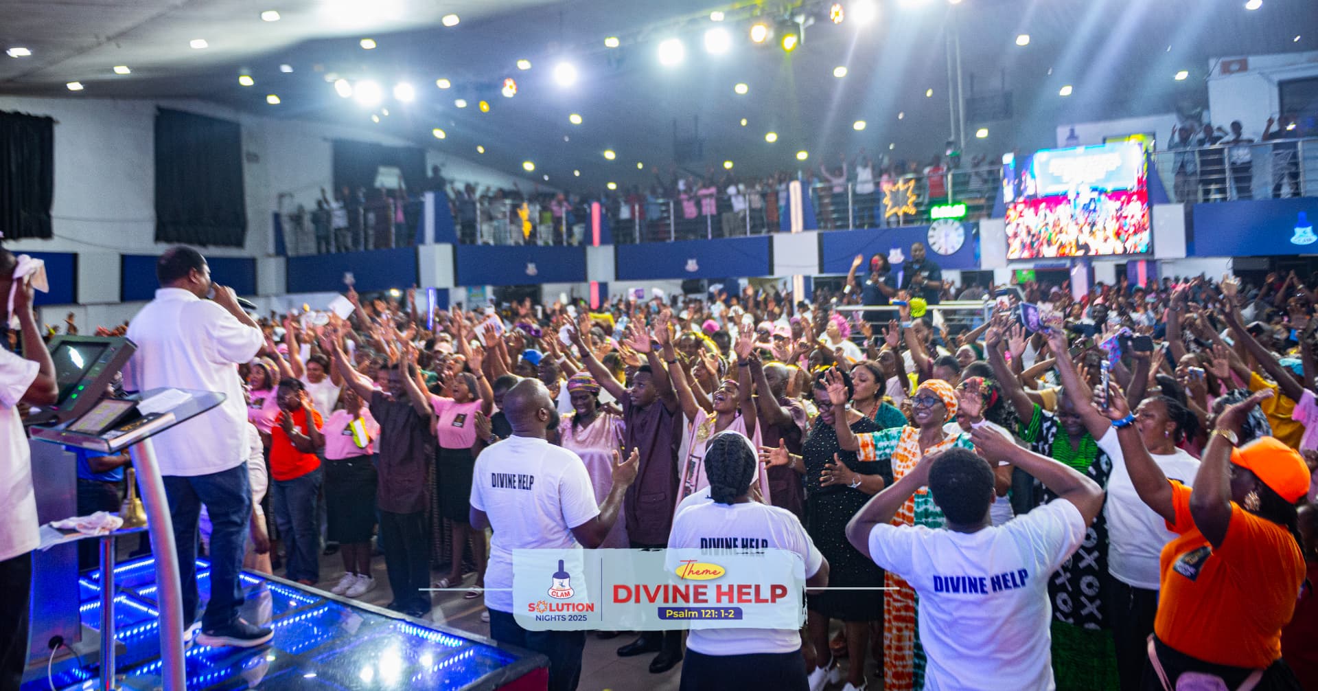 Hands lifted high during a night of encounter
